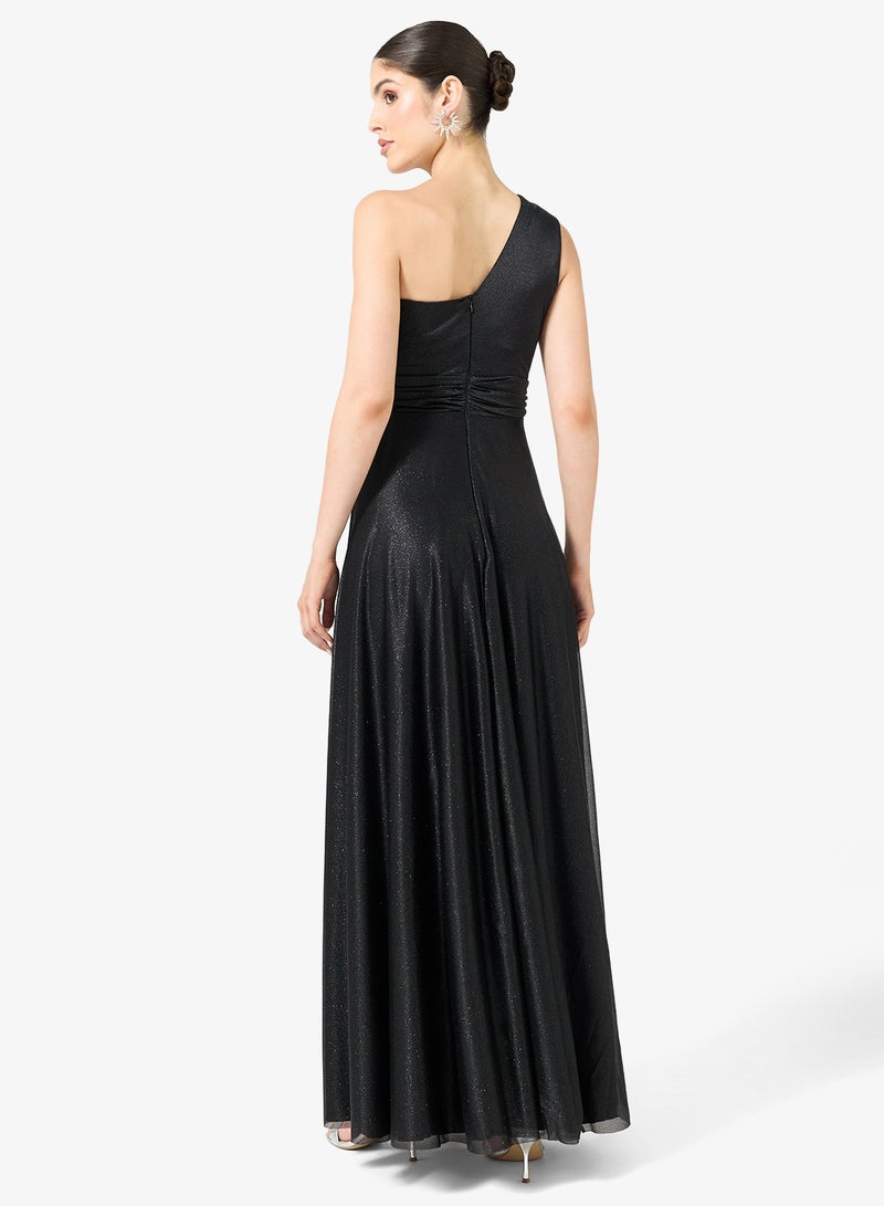 Ella Limited Edition One Shoulder Shimmer Dress With Embellishment - Image 2