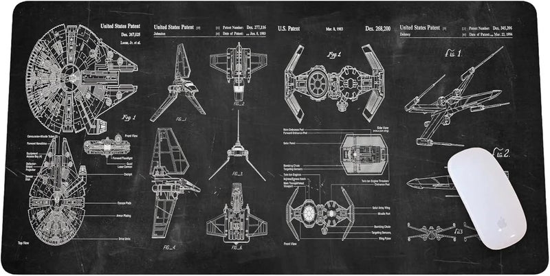Designfullprint Spaceship Space Mouse mat, Sci-fi Control Console Display Desk Mat, Large Mouse pad for Desk, Gamer Mouse pad, Laptop Pad Mat, Gaming Accessories, Computer Accessories, Gaming Room Decor, SciFi Gift - Image 1