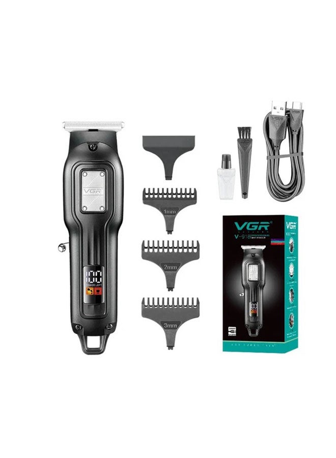 VGR V-918 Professional Hair Trimmer with Precision T-Blade, LED Display, and 100-Minute Runtime, Black - Image 2