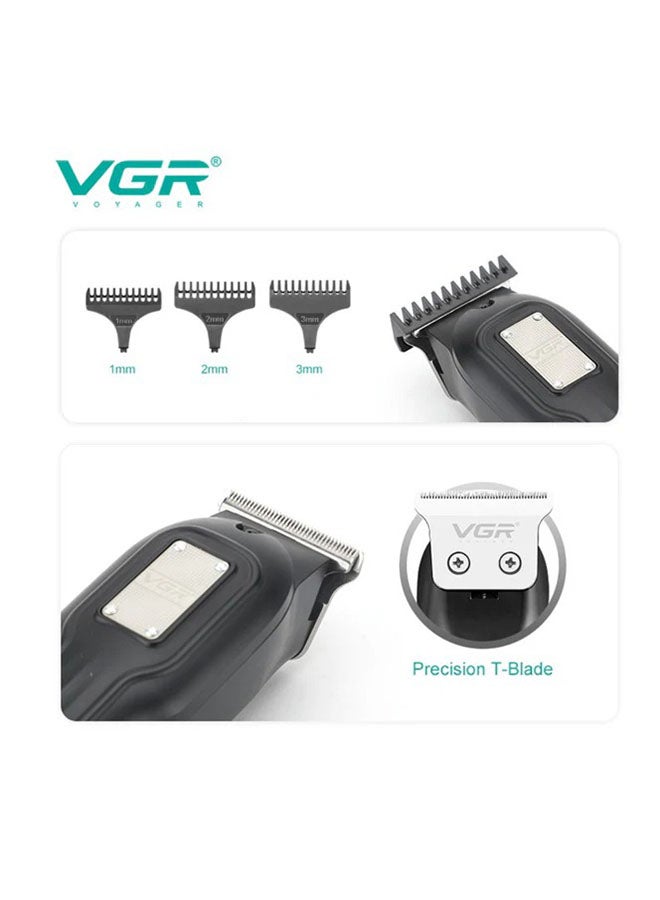 VGR V-918 Professional Hair Trimmer with Precision T-Blade, LED Display, and 100-Minute Runtime, Black - Image 4