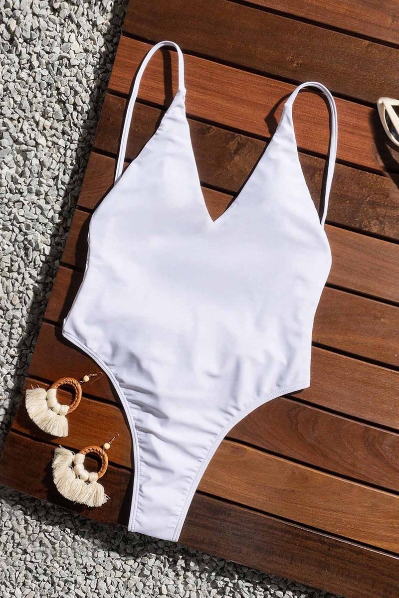 Angelsin V Neck Backless Brazilian Cut Swimsuit  - Image 1