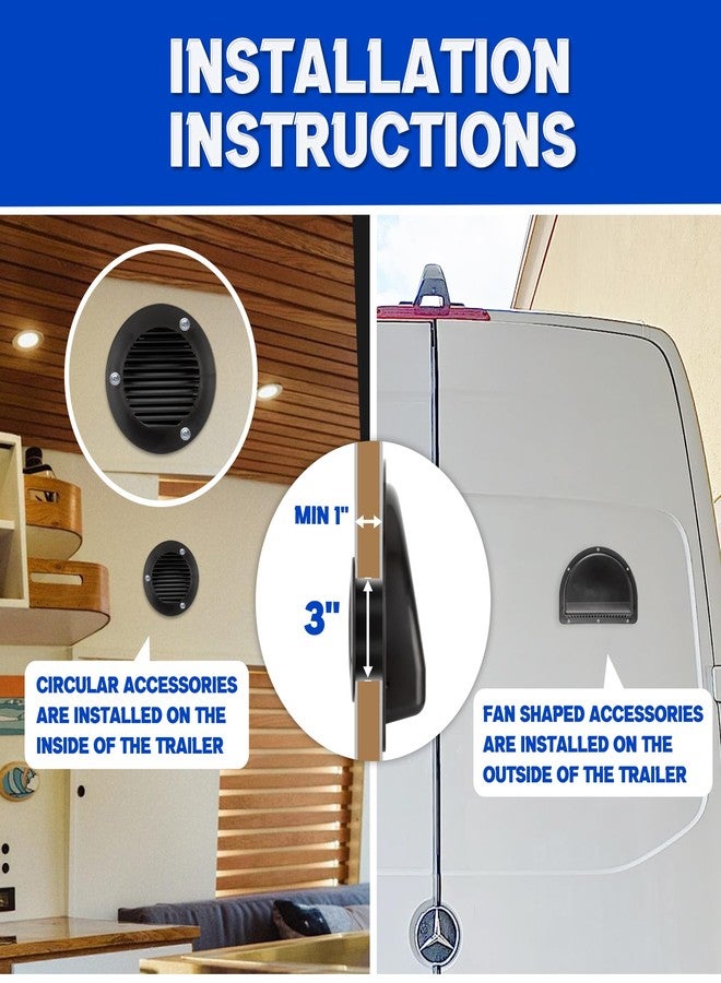 Lonffery RV Vent Covers for Trailer - Side Air Vents for ATV, Cycle, Truck, Cargo, Work Trailers - Image 5