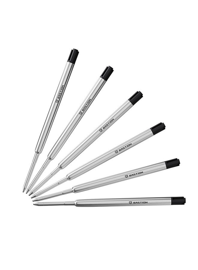 Bastionpremium Pen Refill Deeply Pigmented Ink For All Bastion Bolt Action Luxury Pens Standard Ink Refill With 0.55Mm Fine Tip Black 6 Pieces