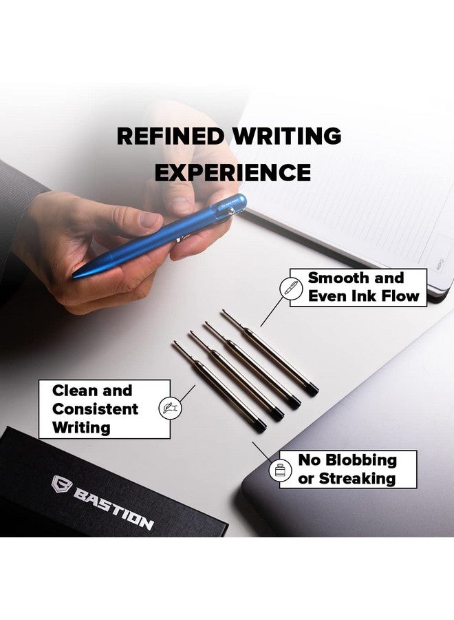 Bastionpremium Pen Refill Deeply Pigmented Ink For All Bastion Bolt Action Luxury Pens Standard Ink Refill With 0.55Mm Fine Tip Black 6 Pieces