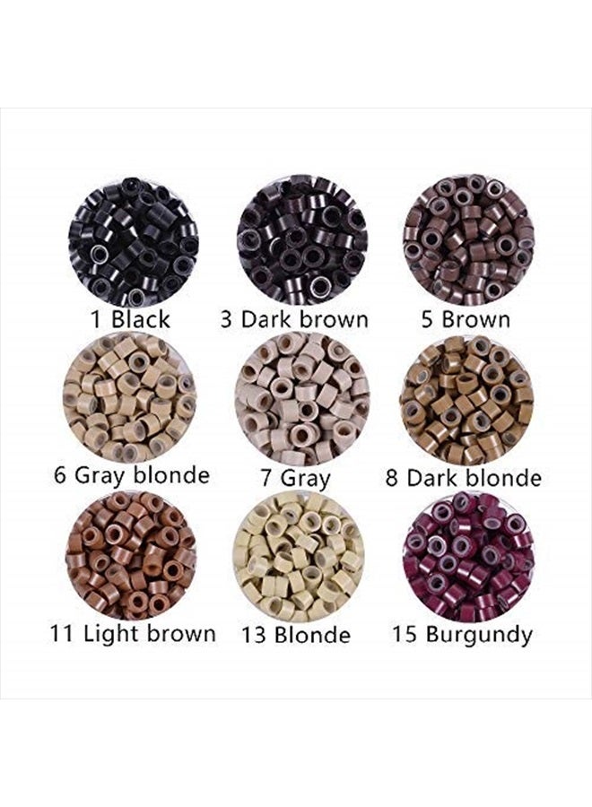 yantaisiyu 500pcs Silicone Lined Micro Links Rings Beads Hair Feather Extensions 5.0x3.0x3.0 mm Hair Beads(Blonde) - Image 3