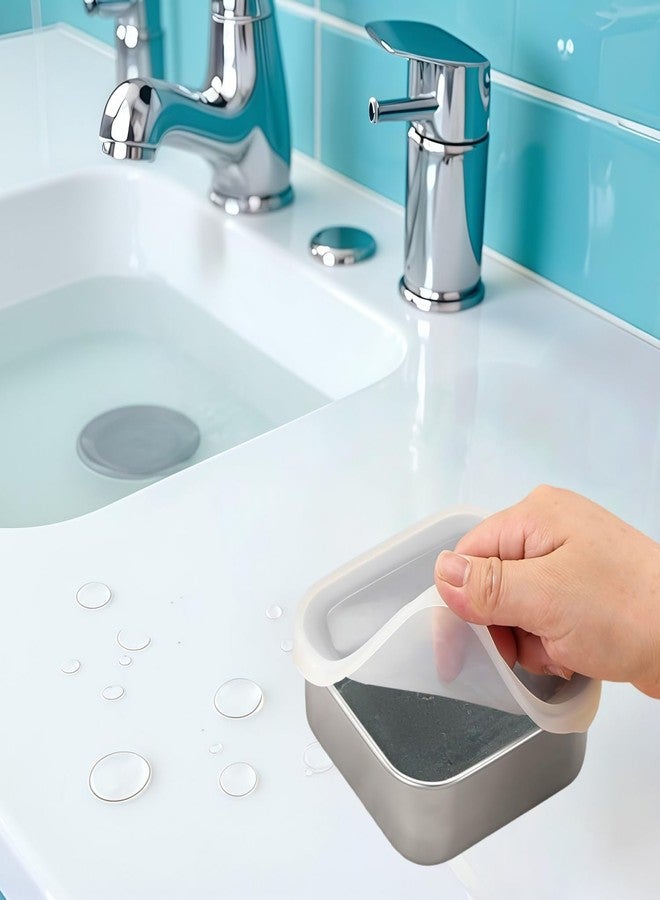 Vonpri Travel Soap Container, Vonpri Stainless Steel Soap Dish with Lid - Waterproof Draining Case for Bathroom, Kitchen, Camping - Durable Compact Bar Holder for Shower, Sink and Outdoor (Silver, 4.1x4.1in) - Image 4