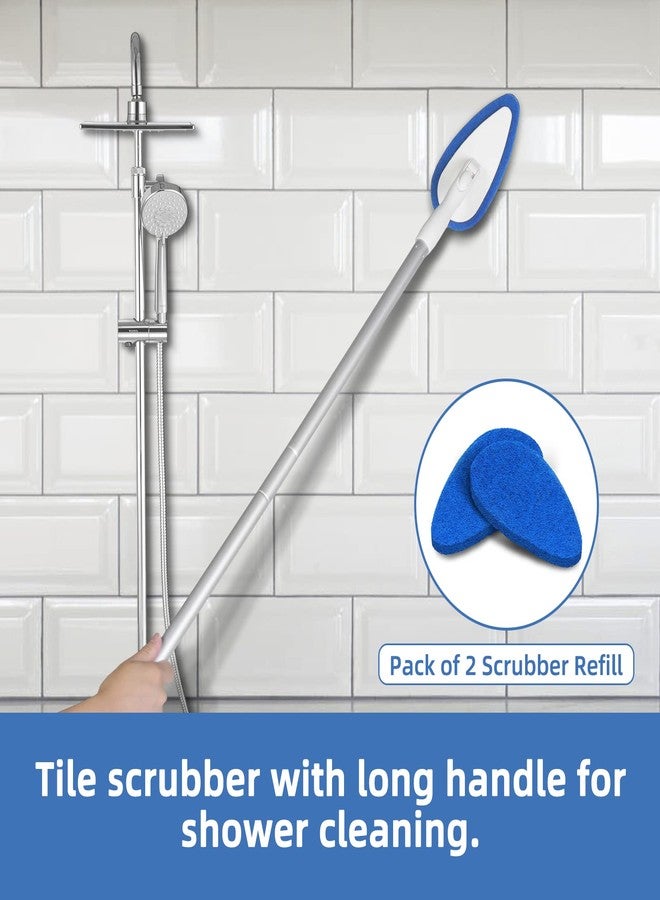 Qaestfy Pack of 2 Scrubber Pad Refill Compatible with QAE008 Shower Bathtub Tub and Tile Scrubber Cleaning Brush with Long Handle Model QAE009 - Image 5