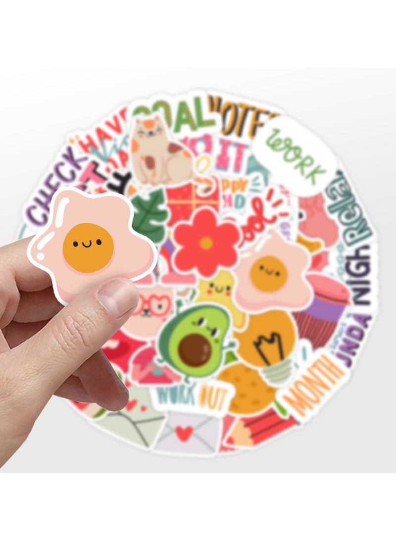 50Pcs Fashion Cartoon Stickers Cute Interesting Graffiti Laptop Stickers Notebook Mobile Phone Water Glass Decorative Stickers Waterproof Handbook Stickers Batch - Image 5