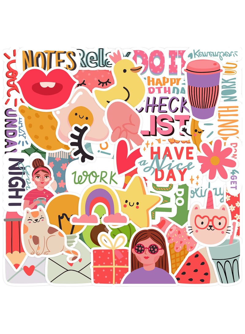 50Pcs Fashion Cartoon Stickers Cute Interesting Graffiti Laptop Stickers Notebook Mobile Phone Water Glass Decorative Stickers Waterproof Handbook Stickers Batch - Image 1