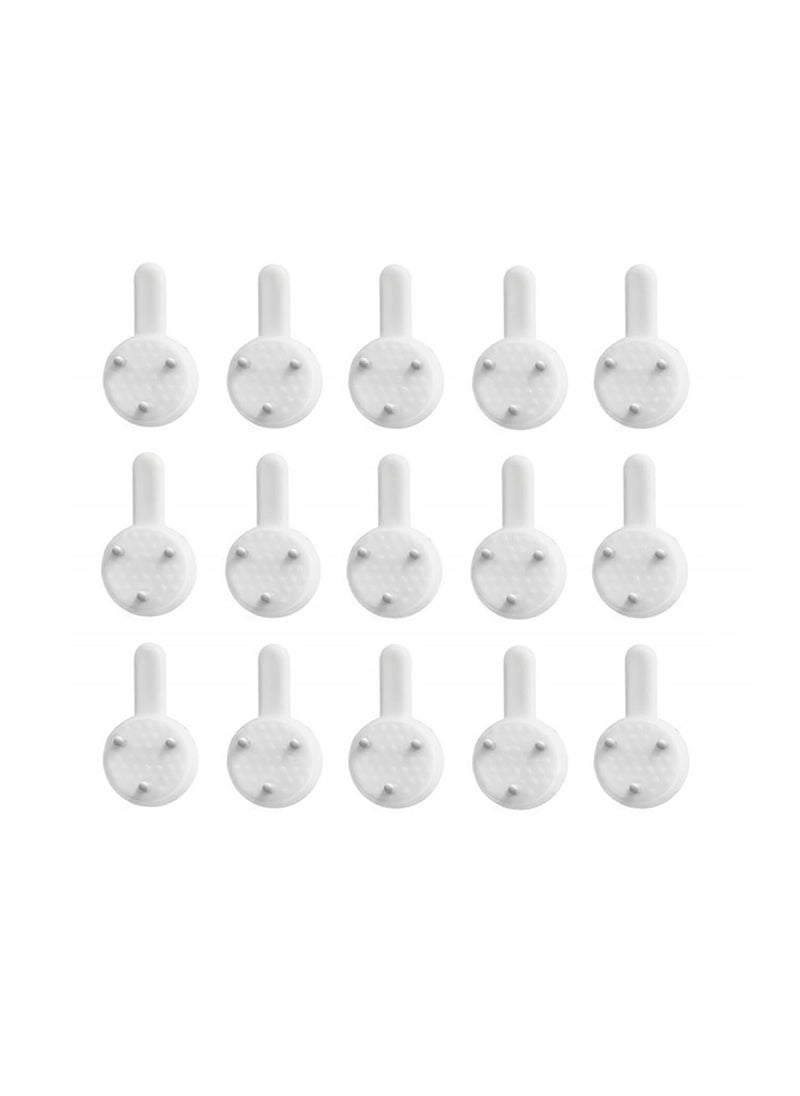Syga Syga Plastic Mini Invisible Hanging Hooks B004B White Pack of 15  - Image 1