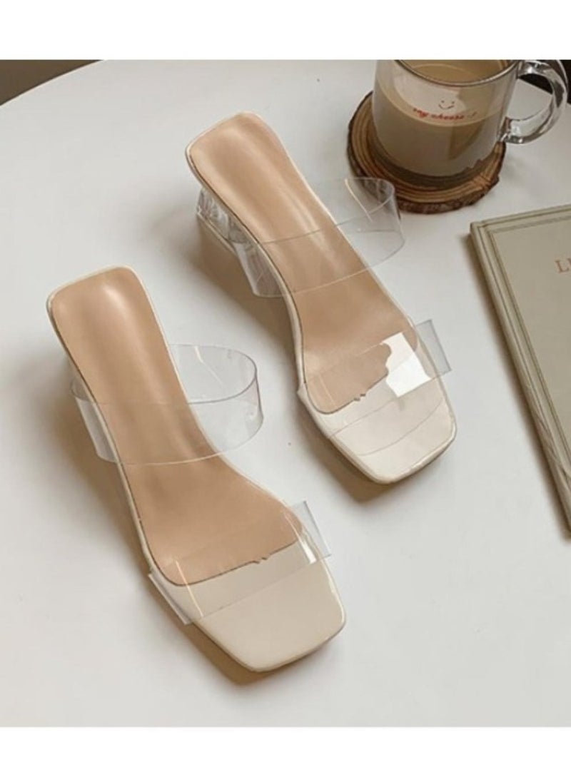 Rup Art Comfy Elegant Transparent Block Heels Sandals For Women And Ladies Dress Shoes  - Image 3
