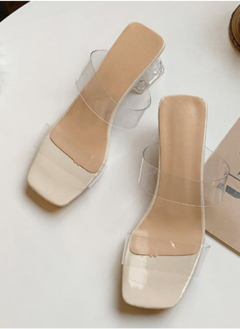 Rup Art Comfy Elegant Transparent Block Heels Sandals For Women And Ladies Dress Shoes  - Image 4