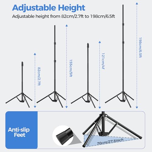EMART 5 * 6.5ft White Photo Backdrop with Stand Kit for Photography Video Studio，White Screen Photoshoot Background Curtain with T-Shaped Portable Backdrop Stand Carrying Bag 5 Clamps - Image 3