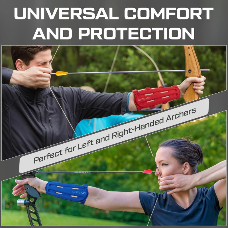 ليجند LEGEND Armguard XT Archery Arm Guard - Vented Design in Thermo Shaped EVA Foam - Forearm Guards with Full Coverage u0026 Protection - Adjustable Elastic Straps with Quick-Release Buckles - Black - L - Image 3