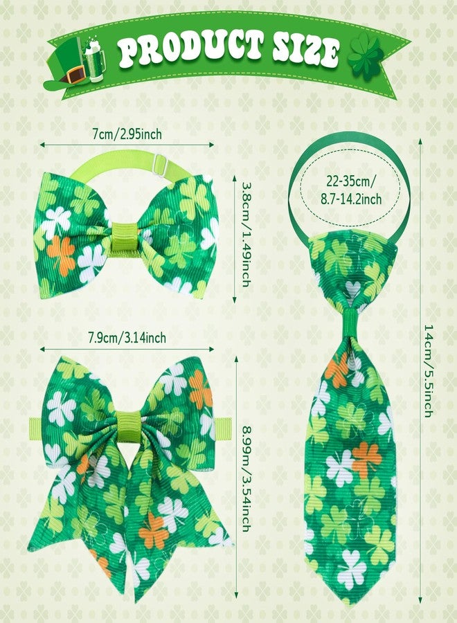 Reginary 100 Pieces St. Patrick's Day Dog Bow Tie Collar Set Include 40 Dog Neckties, and 30 Puppy Bowties, 30 Collar Flowers, Adjustable Pet Grooming for Small Medium Cats Pets Supply - Image 2