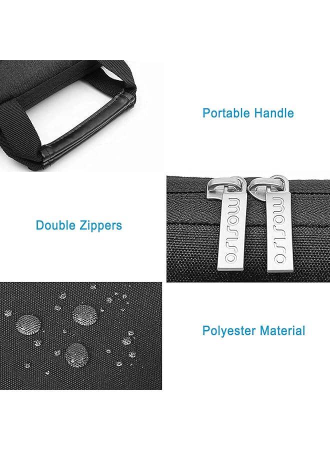 موسيسو حقيبة كتف عمودية واقية 360 درجة متوافقة مع أجهزة iPad Pro مقاس 12.9 بوصة M2 وM1 الجيل السادس والخامس والرابع والثالث 2022-2018 Surface Pro مقاس 12.3 بوصة × 7 6 5 4 3 2 1 مع جيبين منحنيين باللون الأسود - Image 4