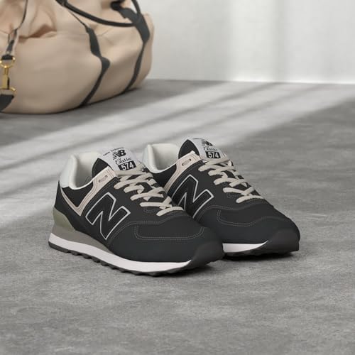 New Balance Men's 574 Core Sneaker, Black/White, 5.5 - Image 2
