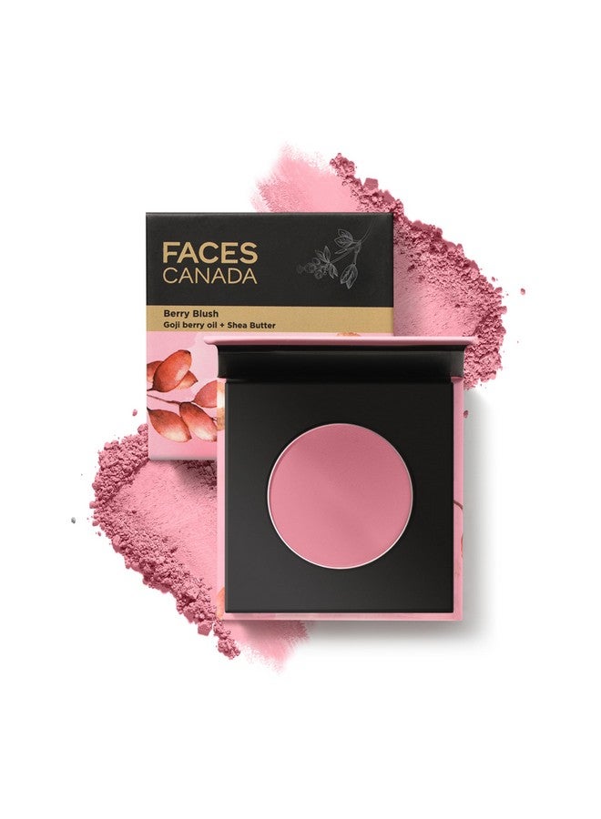 Facescanada Faces Canada Berry Blush - Love Vibes Only 03, 4G | Lightweight Long Lasting Ultra-Matte Hd Finish | Silky Smooth Texture | Melts Effortlessly & Buildable | Absorbs Oil | Shea Butter | Vitamin A & C - Image 1