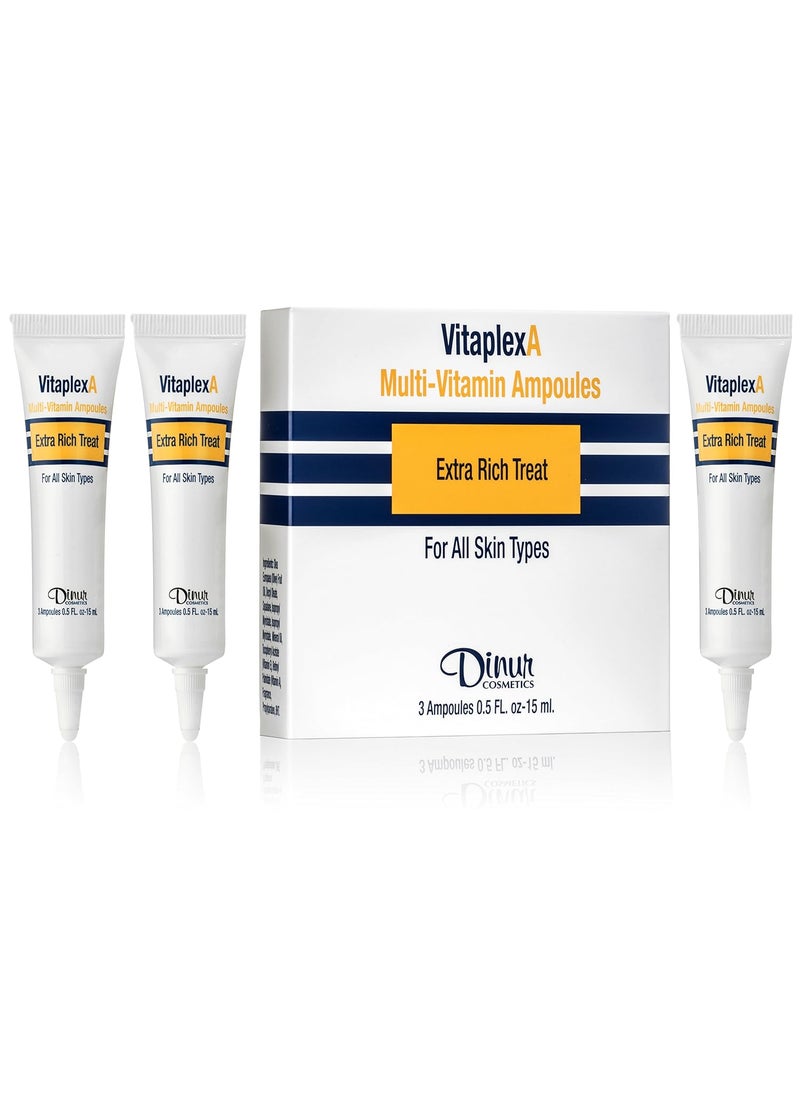 Dinur Cosmetics VitaplexA MultiVitamin Ampoules Extra Rich Treatment 3 Ampoules 5 oz 15 ml 
