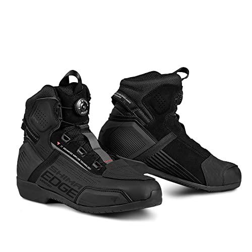 SHIMA Edge Vented, Motorcycle Shoes for Men - Breathable, Reinforced Street Riding Shoes with ATOP Closure System, Ankle Support, Anti-Slip Sole, Gear Pad (Black, 10,5) - Image 1