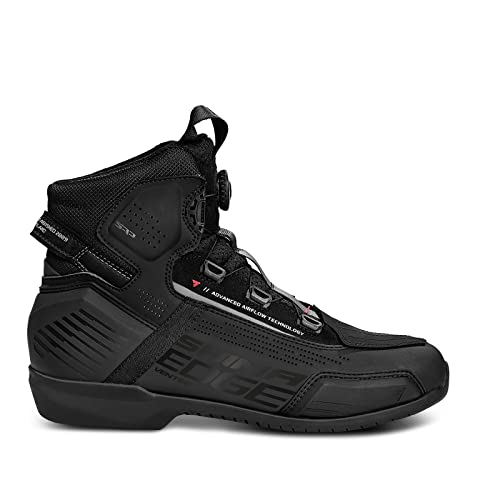 SHIMA Edge Vented, Motorcycle Shoes for Men - Breathable, Reinforced Street Riding Shoes with ATOP Closure System, Ankle Support, Anti-Slip Sole, Gear Pad (Black, 10,5) - Image 2