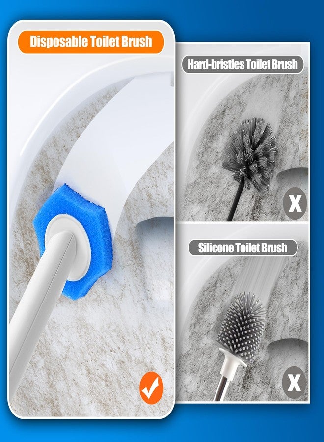 NEWE Disposable Toilet Brush, Toilet Bowl Wand Holder Set with Upgraded Clamping System, 16PCS Cleaner Refills, Bathroom Cleaning Tool for Sink Bathtub Drain Wash Basin Urinal - Image 5