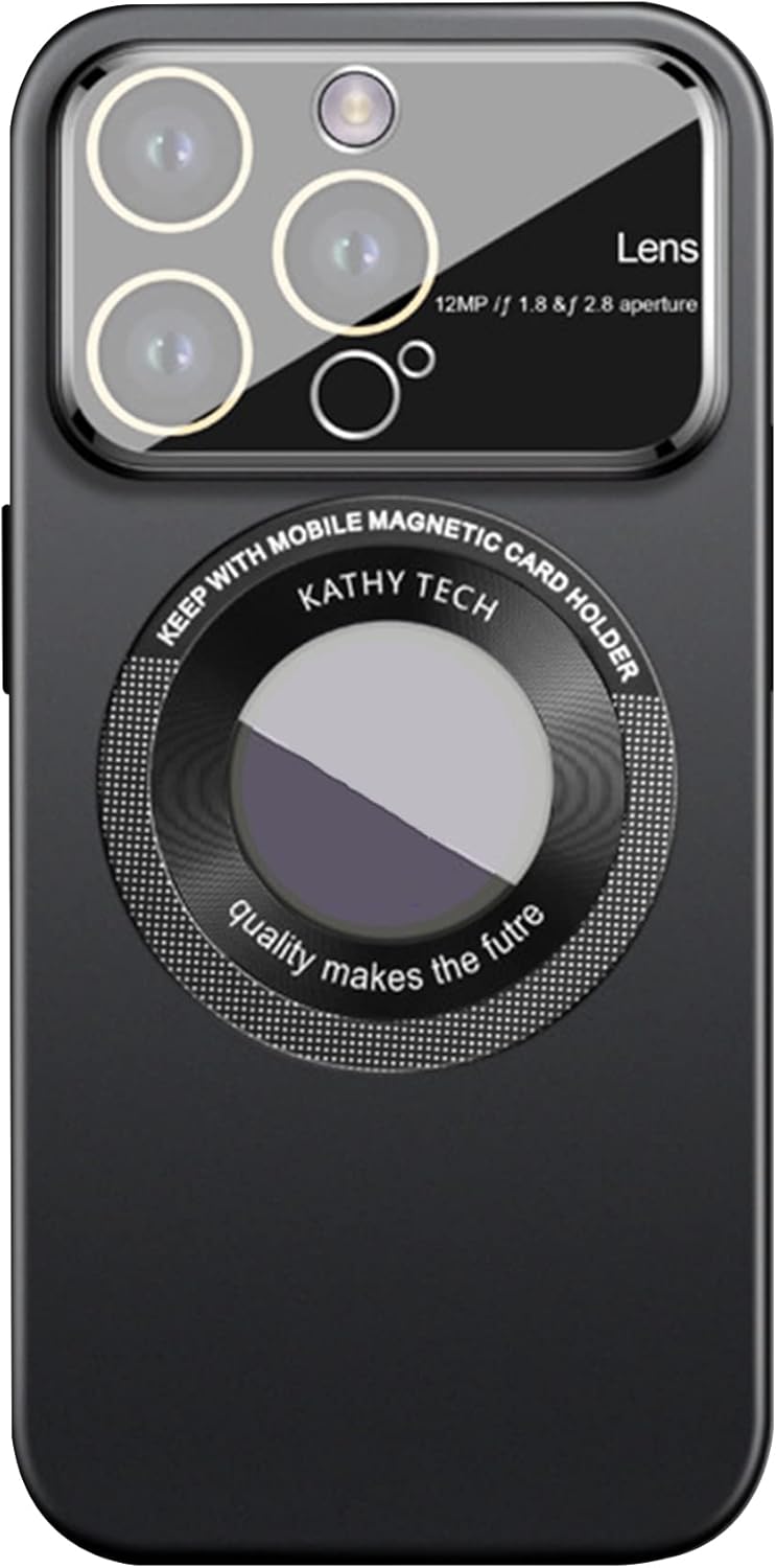 cheekyglo Big Vision Magnetic Charging for iPhone Case - Strong Magnets | Wireless Charging | with Camera Lens Protector for iPhone 14 13 12 Series (Black,for iPhone 12) Black for iPhone 12 - Image 1