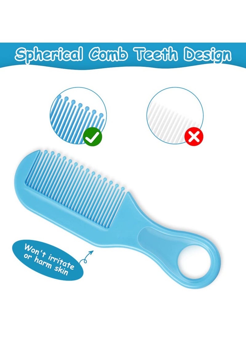 CMGTYYD - Baby Hair Brush, 3PCS Baby Hair Brush and Comb Set, Cradle Cap Brush and Baby Hair Comb for Newborns & Toddlers, Perfect Baby Registry Gift, Blue - Image 1