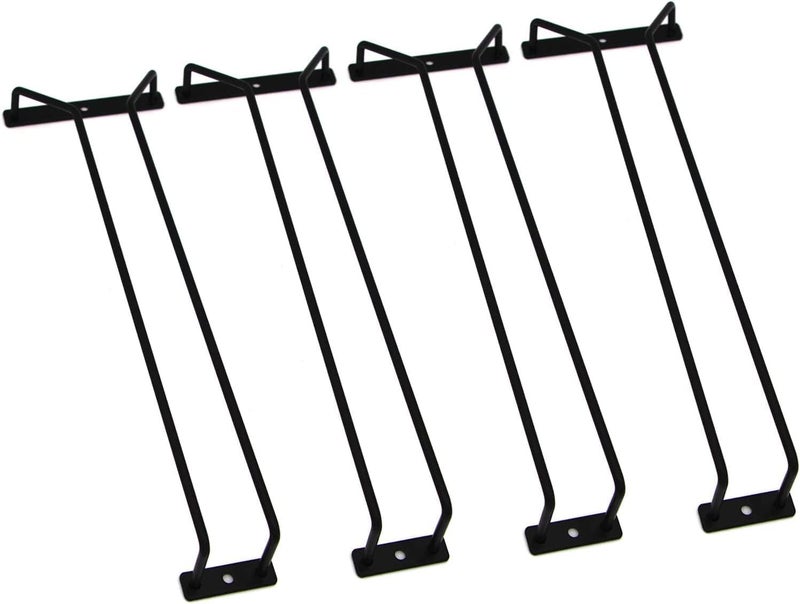 MBCARE Wine Glass Rack, Under Cabinet Wine Glass Holder Alloy Steel Stemware Glass Rack - Hanging Stemware Wine Glass Holder For Kitchen Cabinet & Bar (4 Pack) Black, Hanging Shelves - Image 1