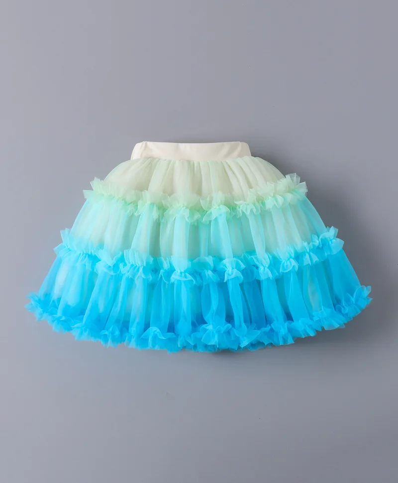 Mark & Mia Mark & Mia Elasticated Waist Frill Skirt - White and Blue