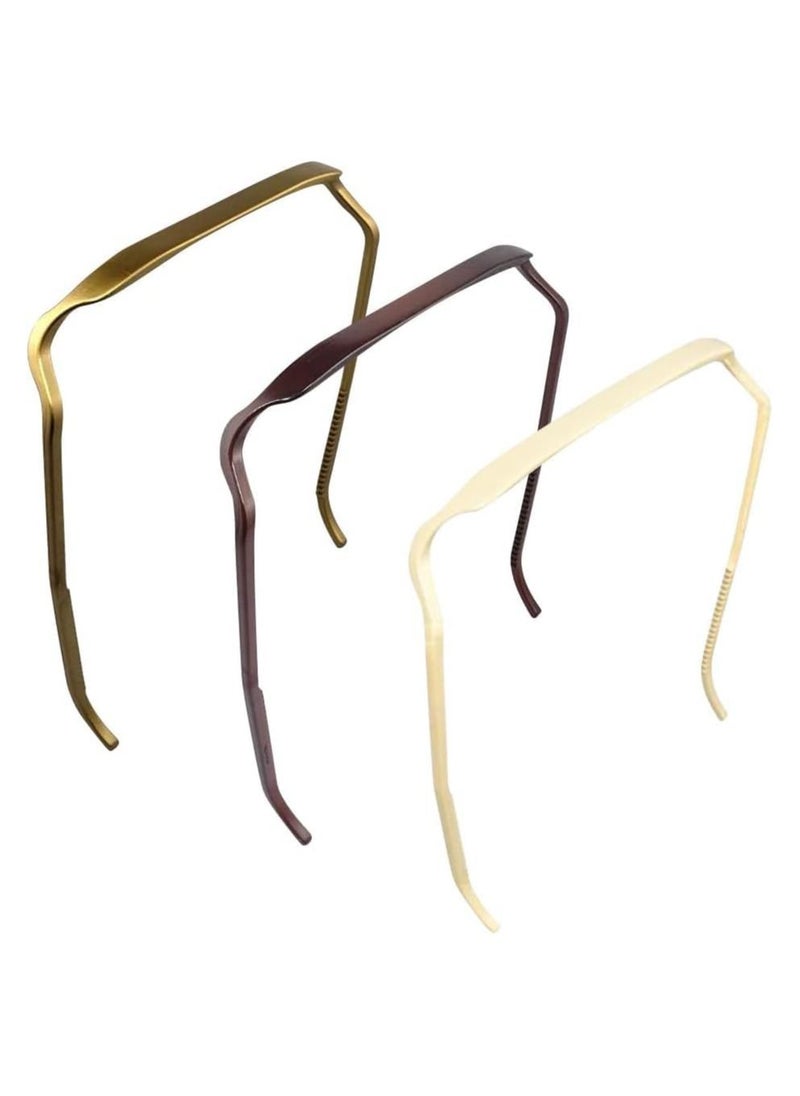 RATSAW 3 Pcs Curly Thick Hair Medium Headband Invisible Square Hair Hoop For Women  - Image 2