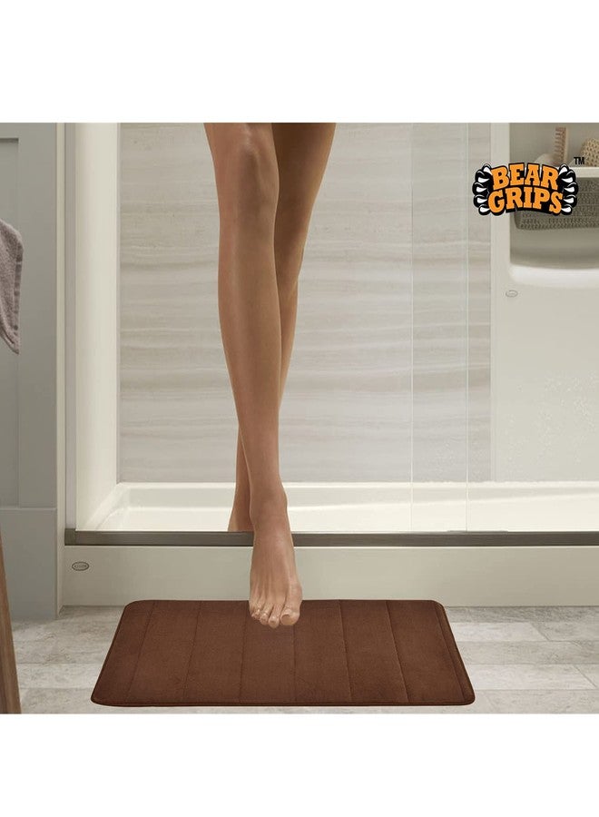 BEAR GRIPS Memory Foam Bathroom Door Mat, Non-Slip, Anti Skid, Ultra Soft, Super Water Absorption,Thick and Easy to Dry (Size: 70 X 45 cm, Color: Coffee) - Pack of 2 - Image 5