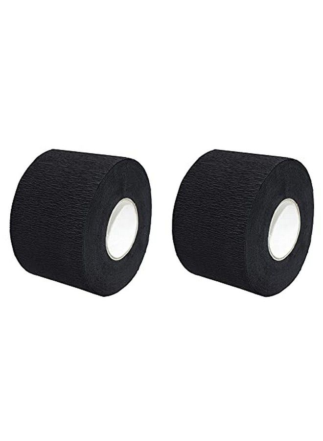NaRaMax 2 Rolls Barber Neck Strips Disposable Strentchy Paper Neck Bands Hairdressing Stretchy Wrap Barber Accessories For Salon Haircutting Styling (Black) - Image 1