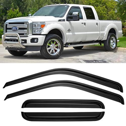 حراس المطر للنوافذ لسيارات فورد F250 F350 F450 F550 سوبر ديوتي 1999-2016 كاب سوبر كرو