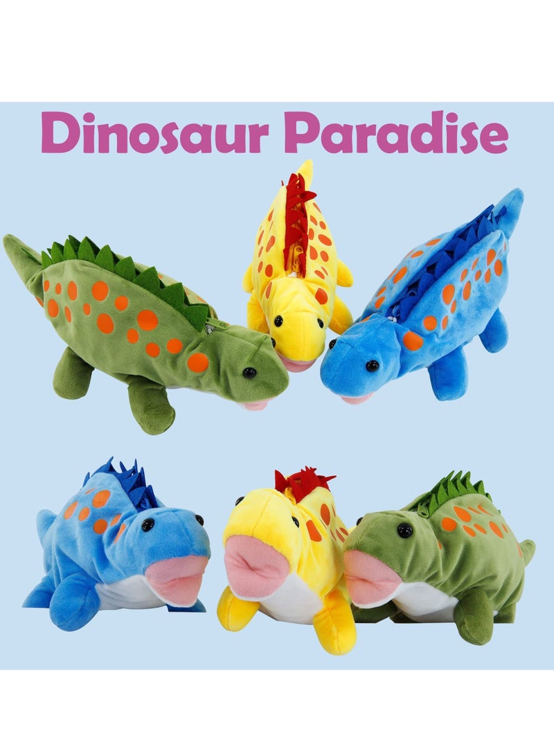 Excefore Pencil Case for Boy,  Dinosaur Pencil Pen Holder Case, 3D Plush Animal School Supplies Storage Bag Pouch Plush Toy for Kids(Blue） - Image 2