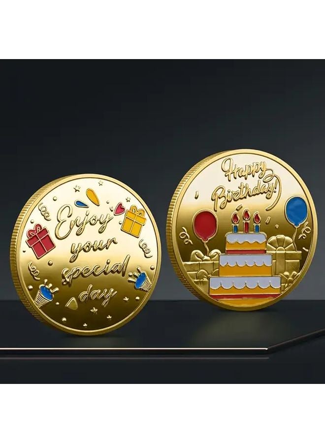 Golden Iron Lucky Birthday Coin Commemorative Gift Token No Batteries Required - Image 5