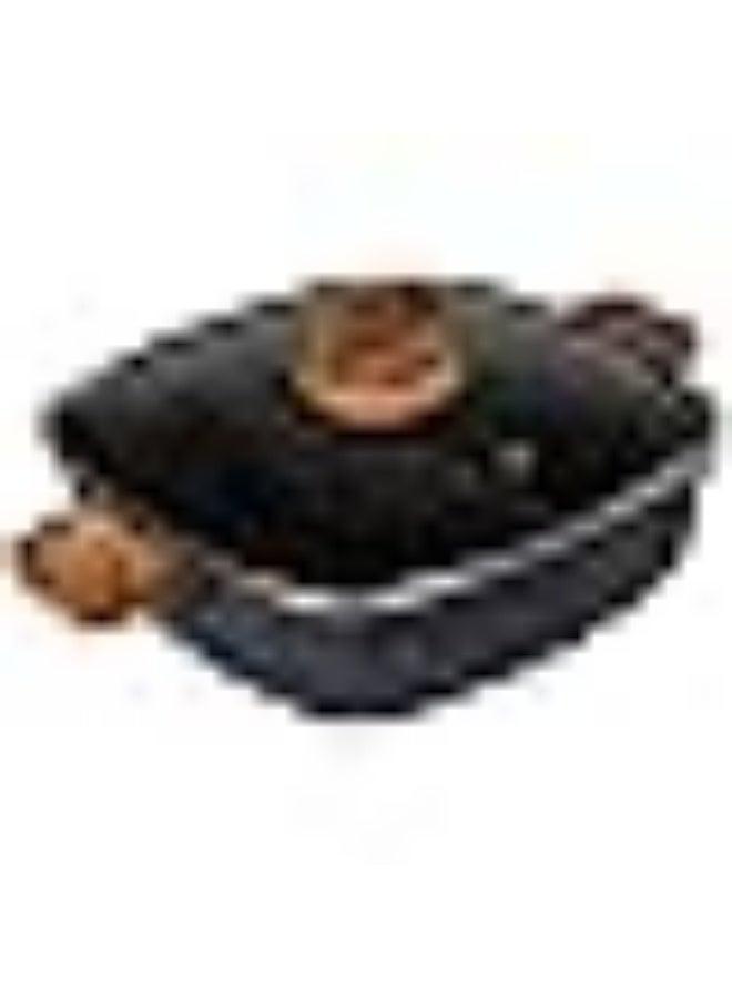 Luxury 5L Square Marble Double Boiling Non-Stick Aluminum Alloy Casserole with Bakelite Handle and Tempered Glass Lid with Double Layer Design for Even Heat Distribution 29cm Diameter x 8.5cm Height - Image 3