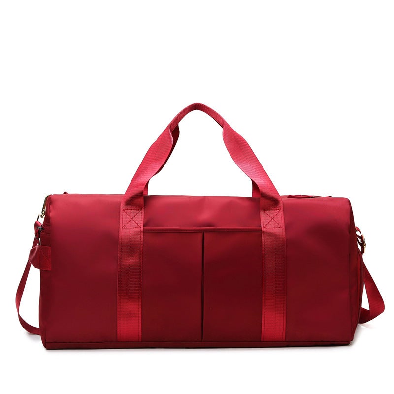 Generic Short-distance large capacity travel bag student can cover trolley school luggage bag sports fitness bag female yoga bag Red 