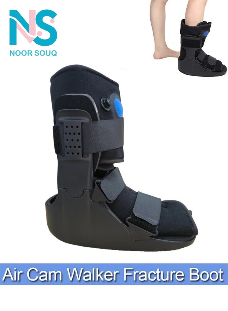 Noor Souq Short Air Walker Boot, Inflatable Ankle Brace for Forefoot/Foot Injuries, Ankle Sprain & Foot Fracture Rehabilitation, Black High-Density Sponge - Image 1