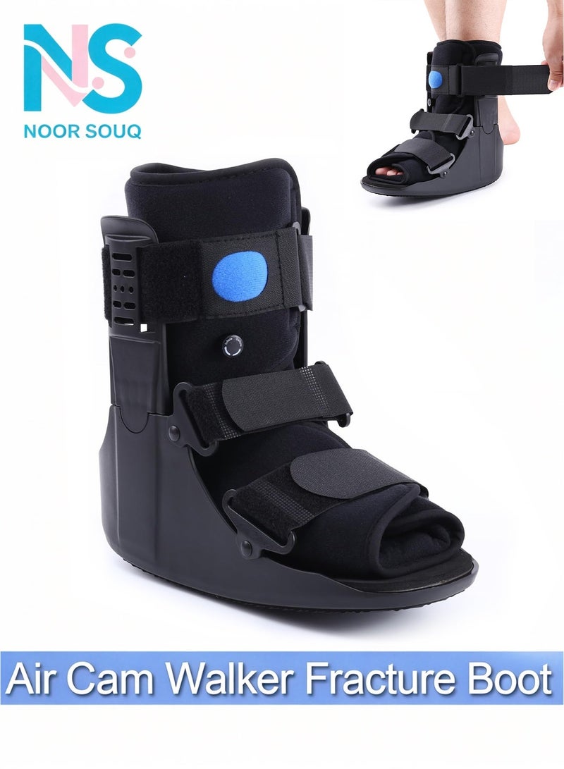 Noor Souq Short Air Walker Boot, Inflatable Ankle Brace for Forefoot/Foot Injuries, Ankle Sprain & Foot Fracture Rehabilitation, Black High-Density Sponge - Image 1