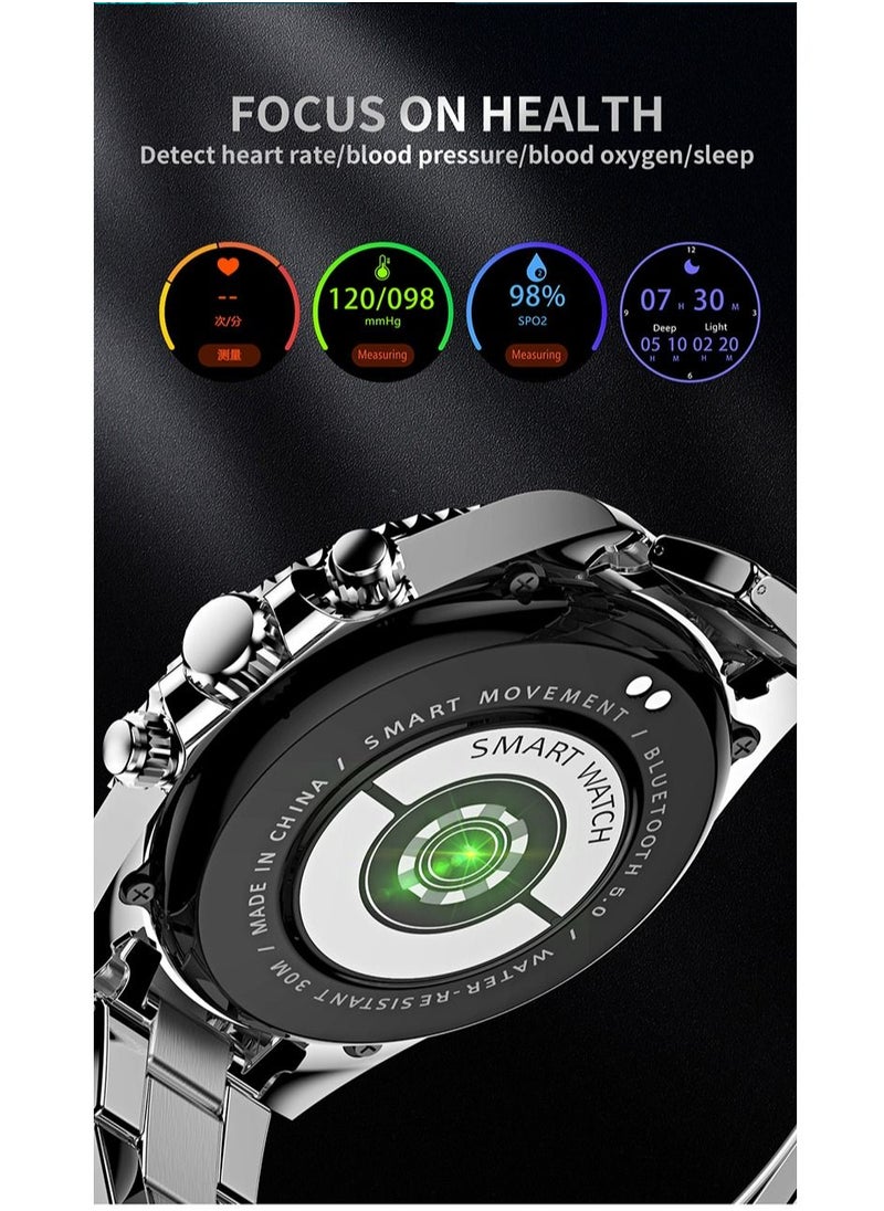 Furtey - Men Smart Watch Bluetooth Watch Make or Answer Calls with Microphone Speaker Fitness Tracker Watch with Heart Rate Sleep Monitor IP68 Waterproof for Android iOS - Image 1