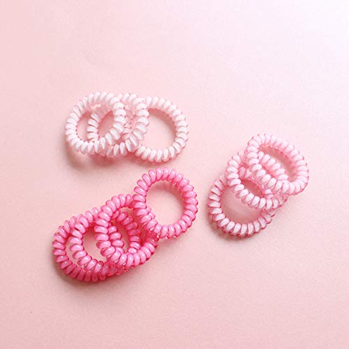 canjoyn 10 Pcs Rubber Spiral Hair Ties - Elastic No Crease Coil Ponytail Holders, Phone Cord Ties for Women with Thick Hair (Purple) - Image 3