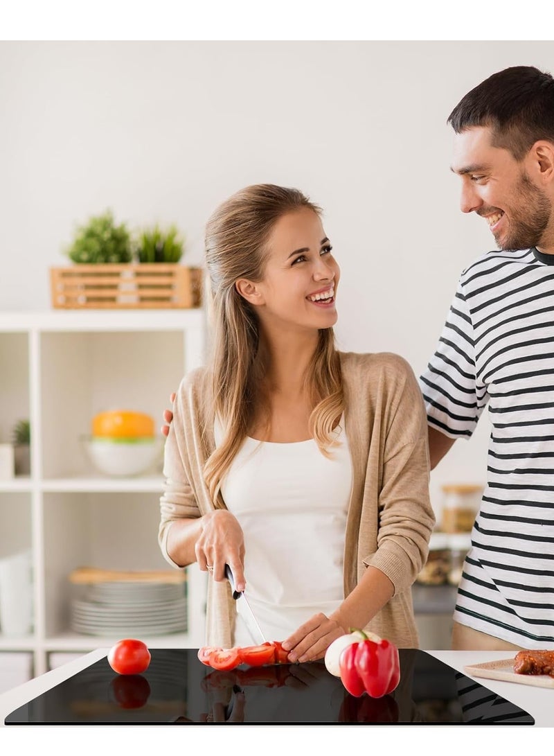Maxsafe ألواح تقطيع أكريليك للمطبخ، لوح تقطيع مع شفة لحماية الأسطح، لوح تقطيع أكريليك كبير مضاد للانزلاق لحماية سطح المطبخ، لوح تقطيع للمنازل والمطاعم (أسود، 60 * 45 * 0.5 سم)  - Image 4