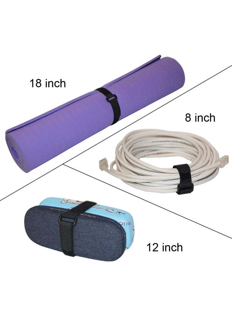 Reusable Fastening Cable Straps and Cable Ties Set 20 Pack(8-12-18) by,Adjustable Multi-Purpose Hook and Loop Cord Ties to Keep Cords Organized and Tidy - Image 2