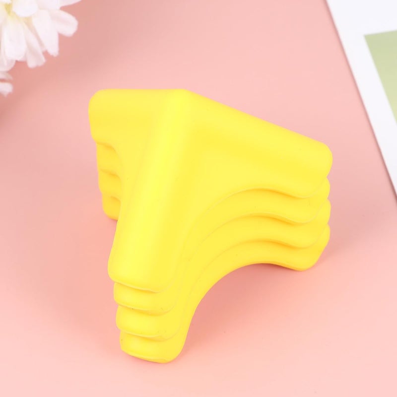 Soft Silicone Corner Protectors 4pcs Yellow Table Edge Bumpers For Home Furniture Safety - Image 5