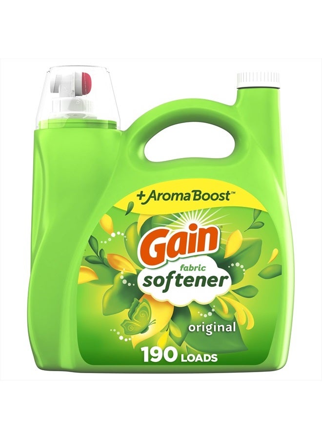 Gain منعم الأقمشة، برائحة أصلية، 140 أونصة سائلة، 190 غسلة، متوافق مع HE، قد تختلف العبوة - Image 1