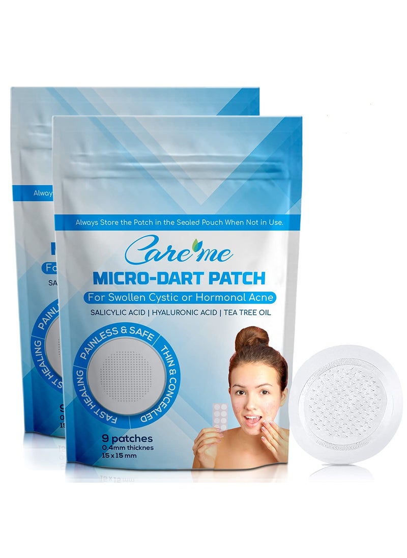 Care Me Microdart Acne Patch with 173 Micropoints 2 Pack of 18 Stickers  Perfect Spot Treatment for Cystic Inflamed  Hormonal Pimples Zits  Breakouts  Fast Relief for Clearer Skin 