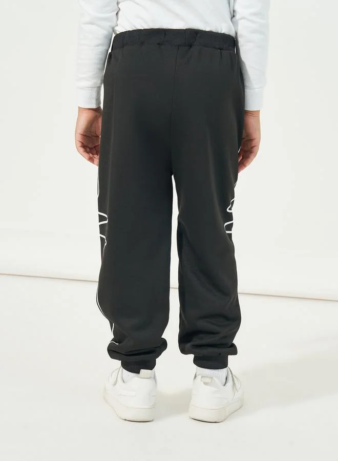 Styli Curved Lined Print Cuffed Joggers