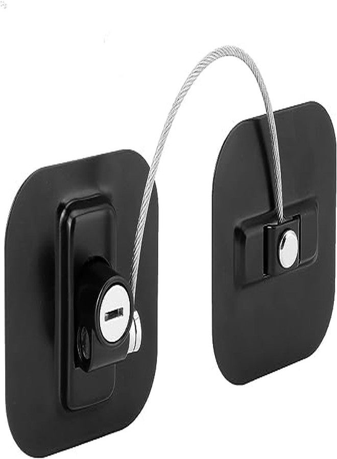 olpad Refrigerator Door Lock, Tool-Free Easy Installation Child Safety Lock, Portable for Snack Cabinet Window Safety (Black) - Image 3