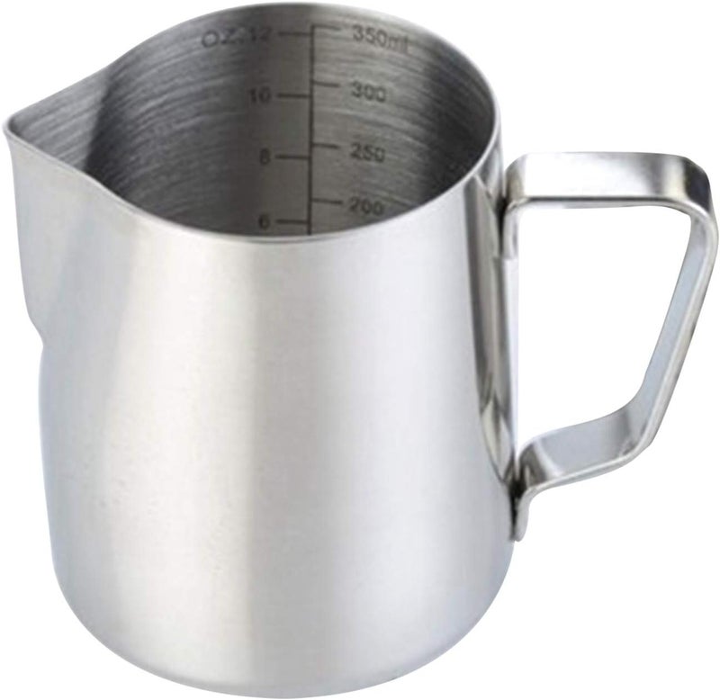ALKAYAN 304 Stainless Steel Milk Frothing Pitcher 350ml Milk Coffee Measurements Stea... - Image 1